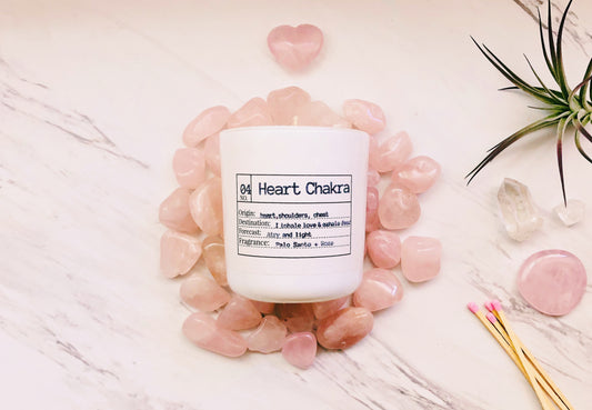 A divine blend of rich palo santo and subtly sweet rose. Palo Santo means "holy wood" and has AMAZING healing and aromatherapy benefits: calming anti-inflammation, and an insect repellant.   Anahata or heart chakra is the fourth primary chakra, according to Hindu Yogic, Shakta and Buddhist Tantric traditions. Anahata is associated with balance, calmness, and serenity.