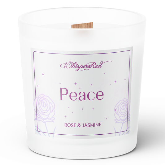 Peace Soy Candle, Wooden Wick, Slow Burn Candle