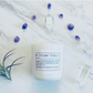 The Crown Chakra candle is a warm, rich blend of frankincense and smokey fireside.  