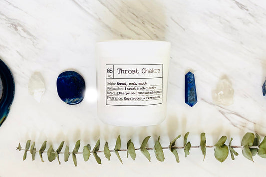 Throat Chakra Soy Candle, Slow Burn Candle